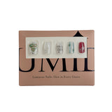 Shimmering Silver With Snowflakes And Christmas Trees Press-On Nails