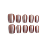 LUMIDI Rose Gold Mirror Cat Eye Nails - Short Coffin - Full Reflection
