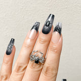 Dark Shades Spider Web Press-On Nails
