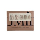 Blush Pink with Gold Branches White Flowers Press-On Nails