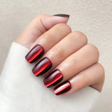 Burgundy Cat Eye Press-On Nails