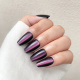 Purple Holographic Cat Eye Press-On Nails