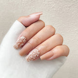 Matte Nude Brown Bohemian Patterns Press-On Nails