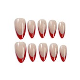 Red French Tip Press-On Nails