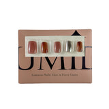 Warm brown and sleek metallic silver Press-On Nails