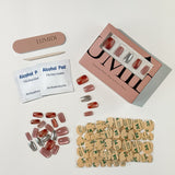 Warm brown and sleek metallic silver Press-On Nails