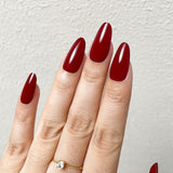 Classic red medium round Press-On Nails