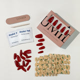 Classic red medium round Press-On Nails