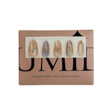 Two-tone palette with sun and moon patterns Press-On Nails