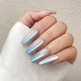 Ocean Holographic Gradient Cat Eye Press-On Nails