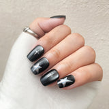 Dark Gray Starry Cat Eye Press-On Nails