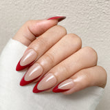 Red French Tip Press-On Nails