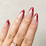 Red French Tip Press-On Nails