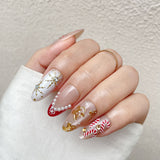 Holly Branches, Gingerbread Men And Candy Canes Press-On Nails