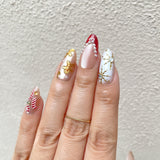 Holly Branches, Gingerbread Men And Candy Canes Press-On Nails