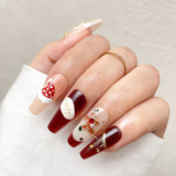 Santa Claus, Christmas Stockings And Gingerbread Men Press-On Nails