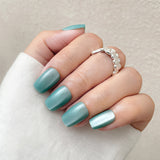 Pastel Aqua Cat Eye Press-On Nails