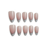 Silver French Tip Press-On Nails