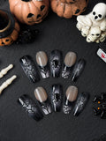 Dark Shades Spider Web Press-On Nails