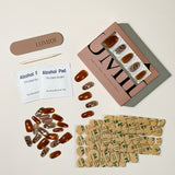 Copper-Brown Cat Rye and Zebra-Stripe Patterns Press-On Nails