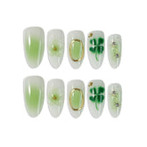 Clovers, 3D Flower Embossments, And Star-Shaped Details Press-On Nails