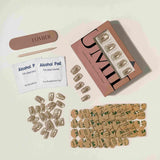 Champagne Cat-Eye Gold Cross Square Press-On Nails