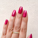 Magenta Cat Eye Press-On Nails