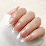 Nude Base With Crisp White Abstract French Tip Press-On Nails