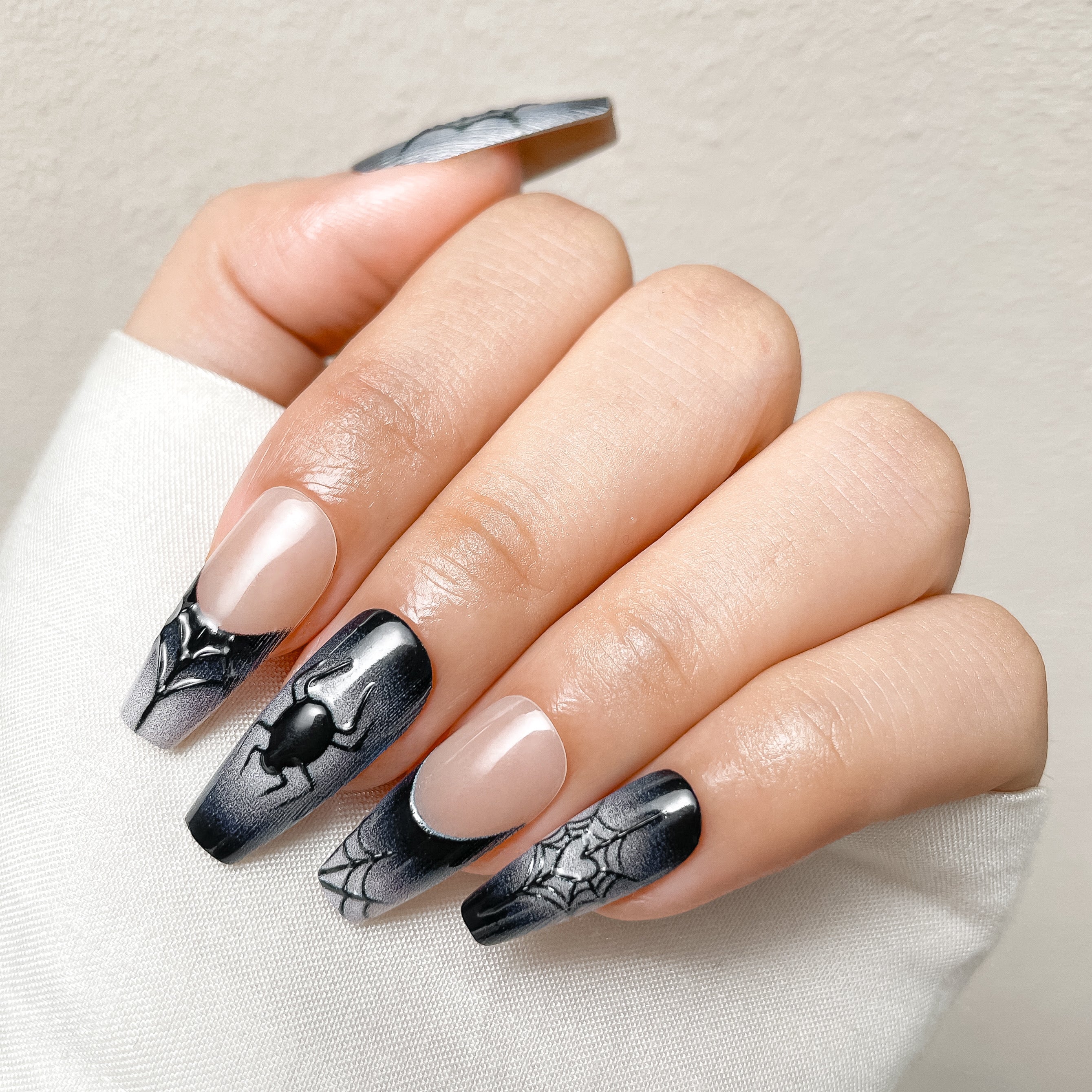 Dark Shades Spider Web Press-On Nails