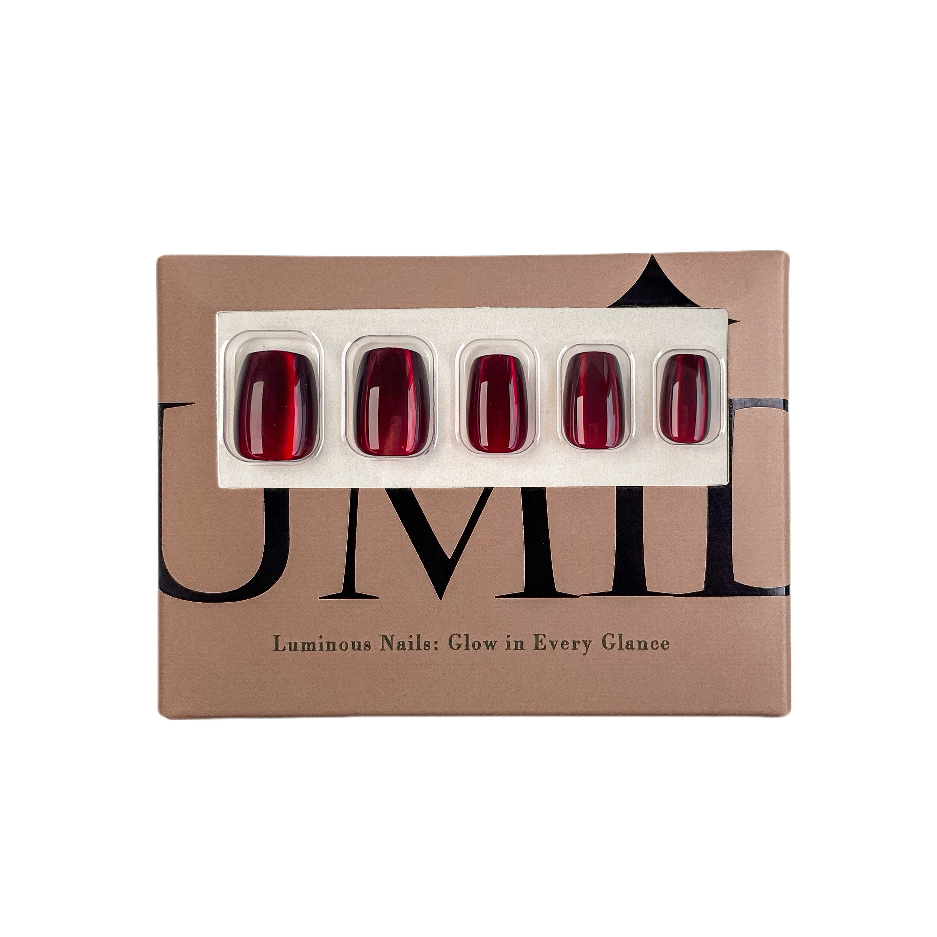 Burgundy Cat Eye Press-On Nails