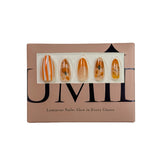 Orange pumpkins and autumn leaves Press-On Nails