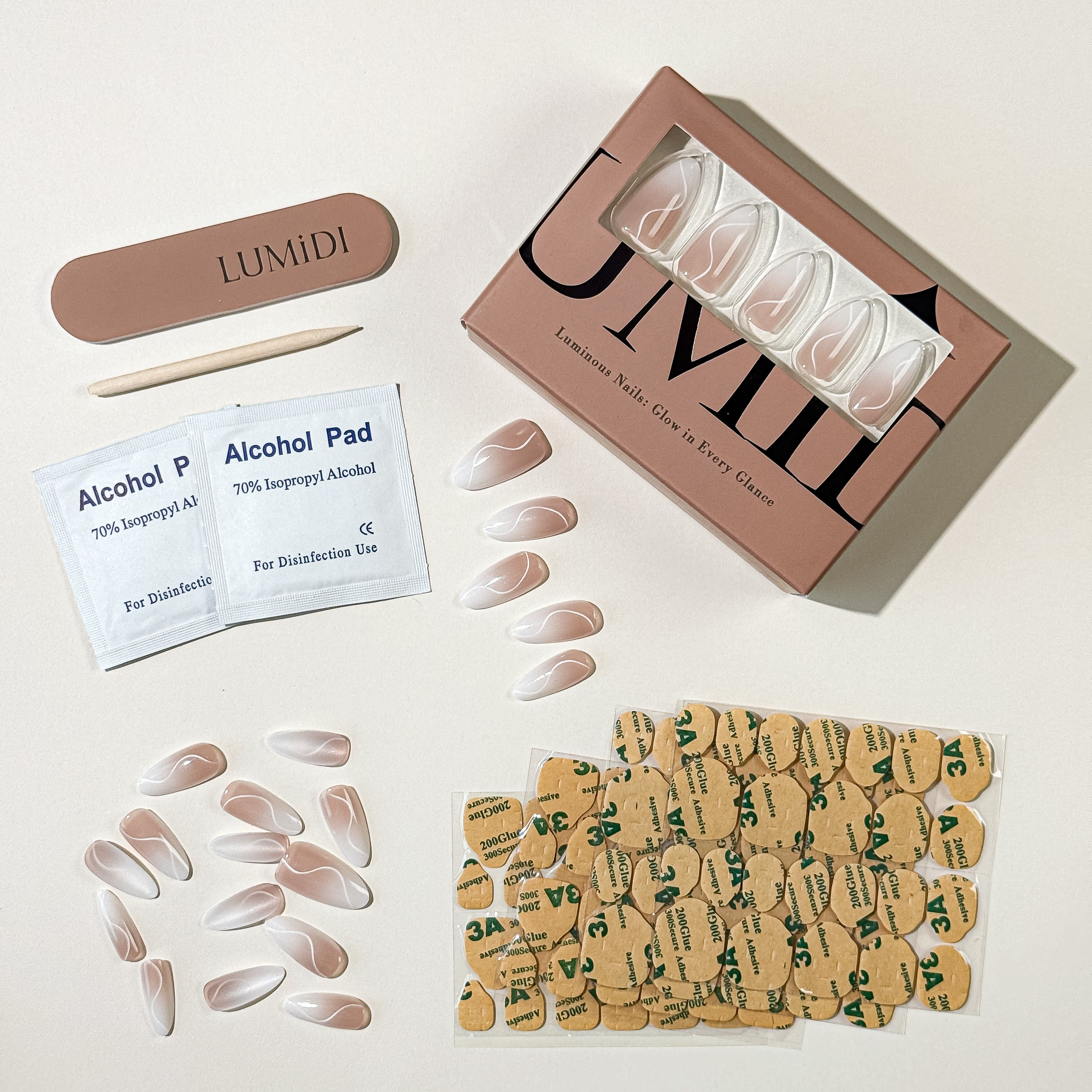 Blush Pink Gradient Modern Style Press-On Nails