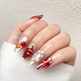 Christmas Trees,  Red Gift Boxes And Baubles Press-On Nails