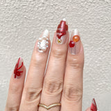 Christmas Trees,  Red Gift Boxes And Baubles Press-On Nails