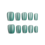  LUMIDI Pastel Aqua Cat Eye Nails - Short Coffin - Vacation Style