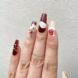 Santa Claus, Christmas Stockings And Gingerbread Men Press-On Nails