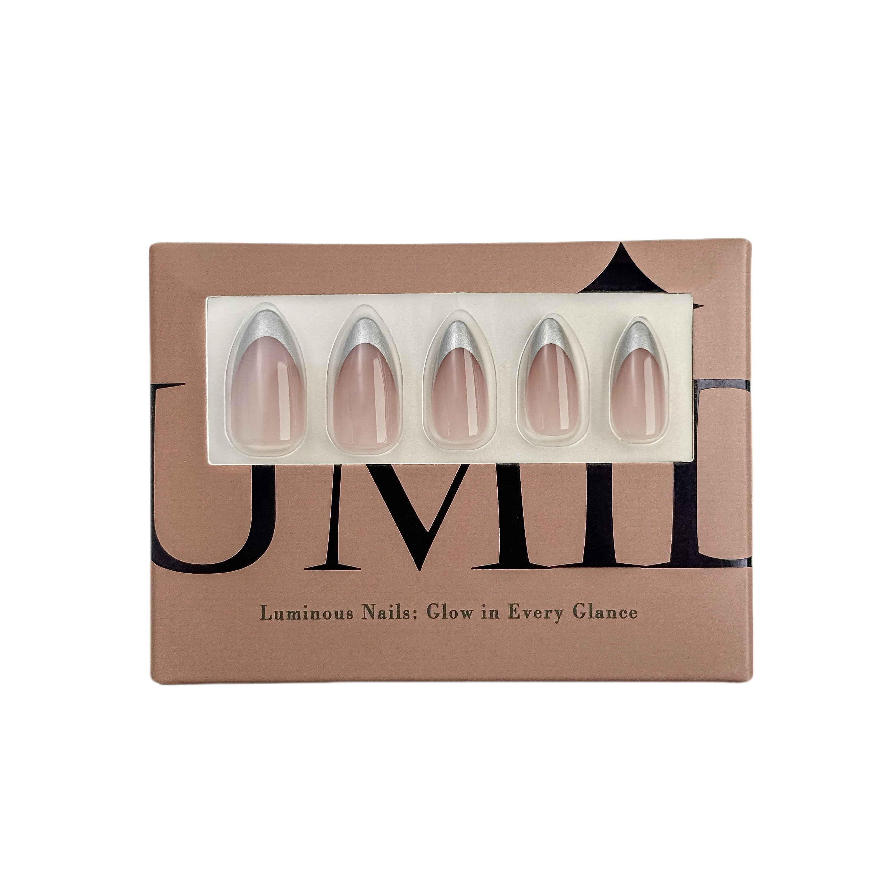Silver French Tip Press-On Nails