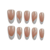 Nude Base With Crisp White Abstract French Tip Press-On Nails