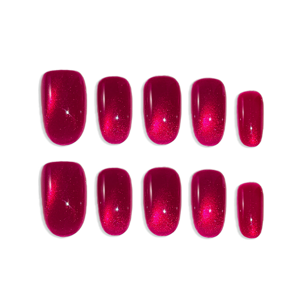 Magenta Cat Eye Press-On Nails