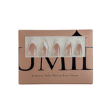 Nude Base With Crisp White Abstract French Tip Press-On Nails