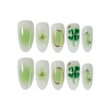 Clovers, 3D Flower Embossments, And Star-Shaped Details Press-On Nails