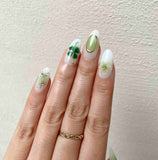 Clovers, 3D Flower Embossments, And Star-Shaped Details Press-On Nails